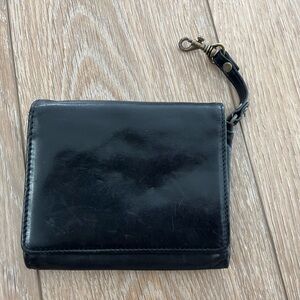 Vintage Eddie Bauer Multi Compartment Black Leather Card Wallet Coin Purse